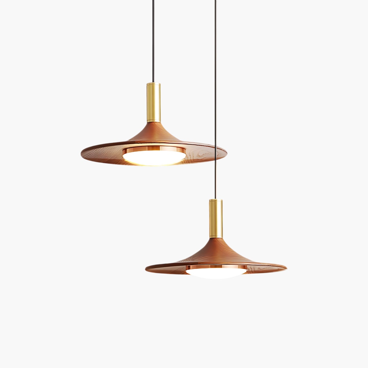 Walnut Dish Minimalist Wood Pendant Light