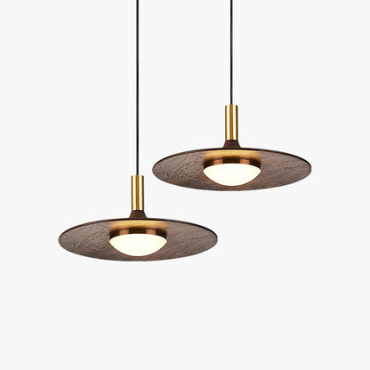 Walnut Dish Minimalist Wood Pendant Light