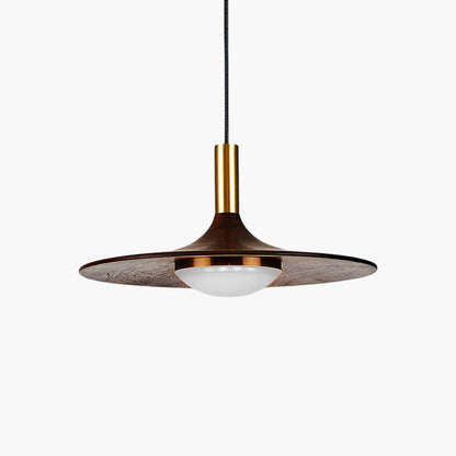 Walnut Dish Minimalist Wood Pendant Light