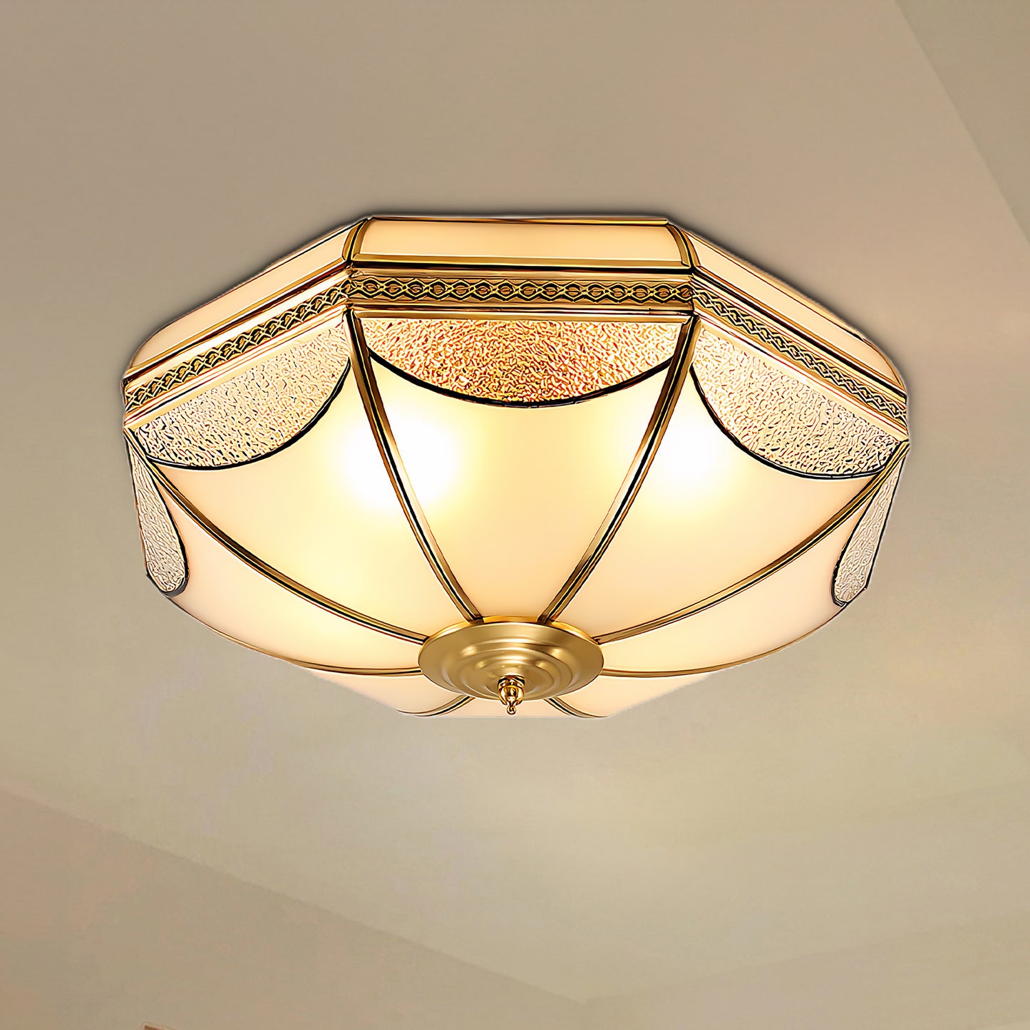 Warehouse Dome Shape Eclectic Crystal Ceiling Lamp