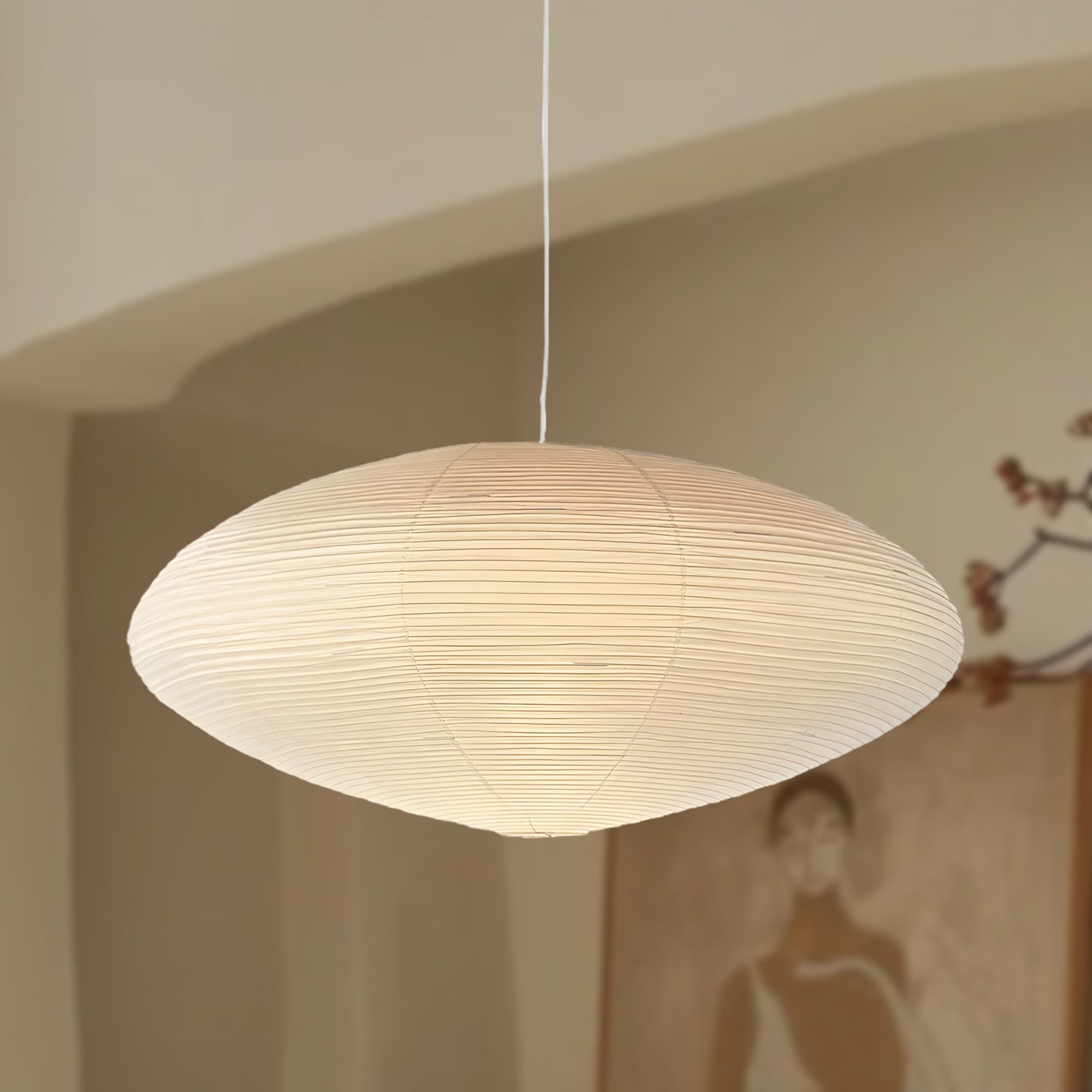 Washi Paper 15A Traditional Metal Pendant Light