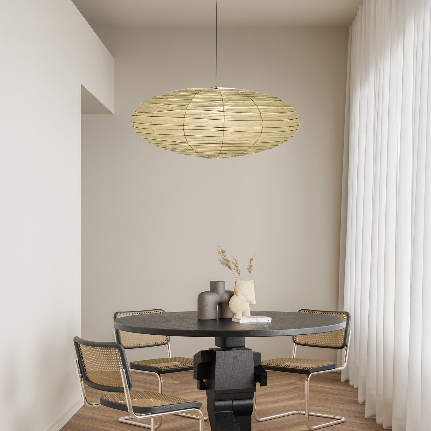 Washi Paper 70EN Traditional Metal Pendant Lamp