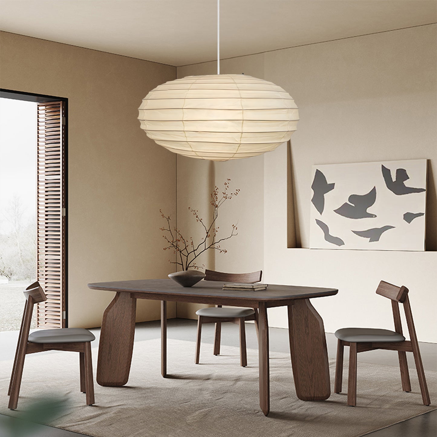 Washi Paper 70EN Traditional Metal Pendant Lamp