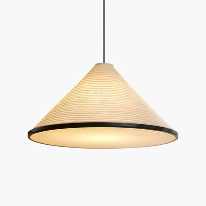 Washi Paper Pyramid Eclectic Metal Pendant Lamp