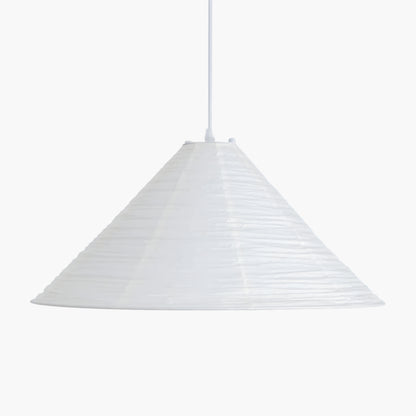 Washi Paper Pyramid Eclectic Metal Pendant Lamp