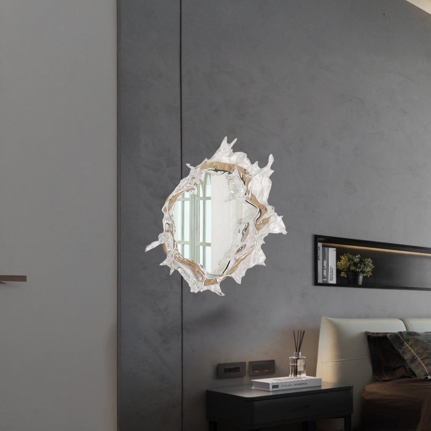 Water Drop Mirror Modern Crystal Wall Lamp