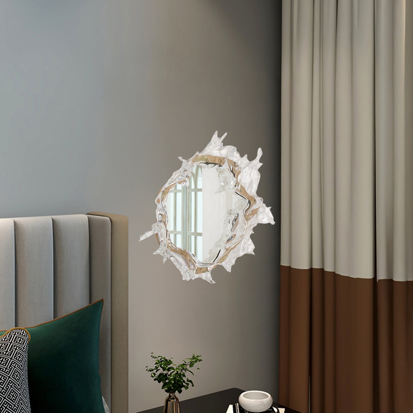 Water Drop Mirror Modern Crystal Wall Lamp