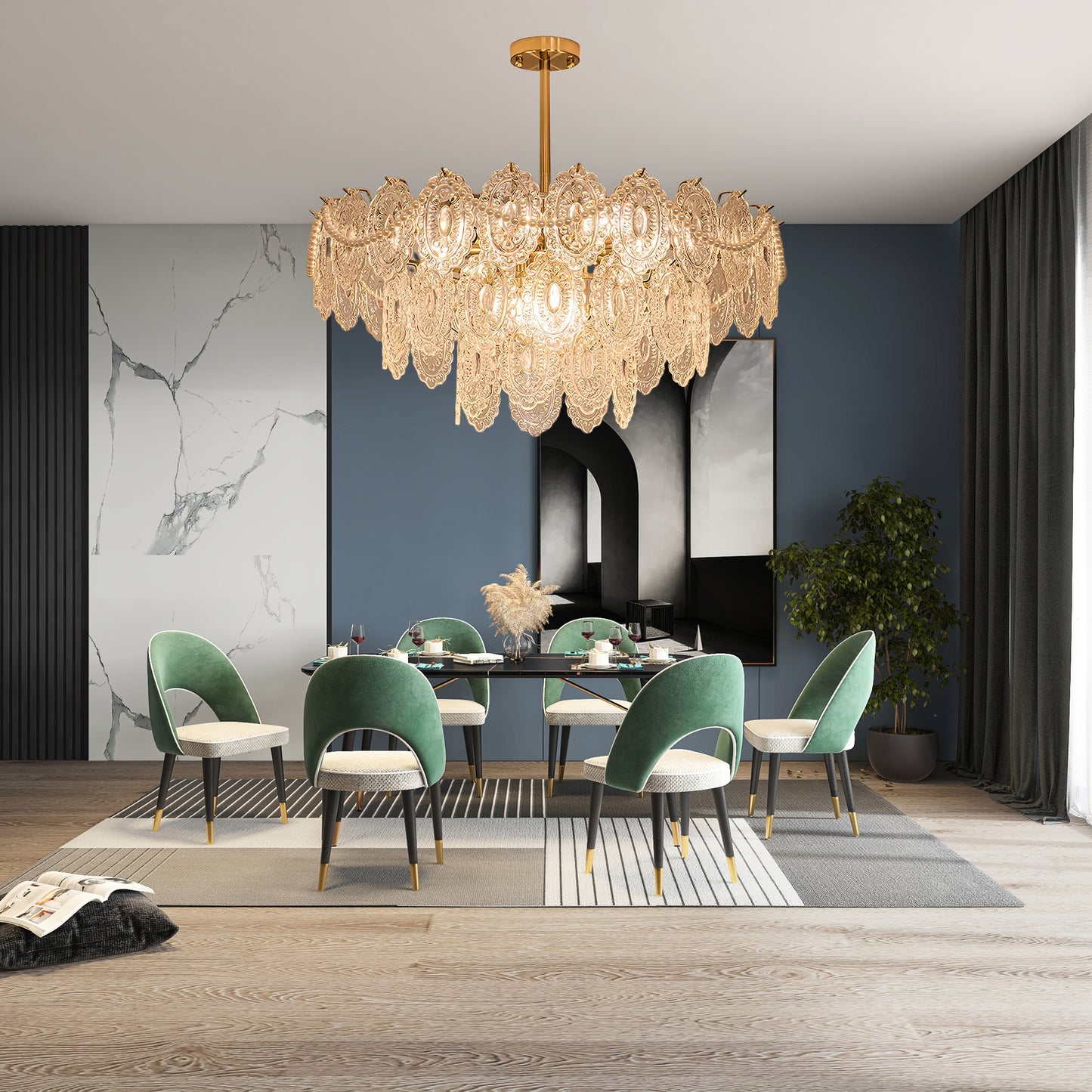 Wave Pearl Modern Crystal Chandelier