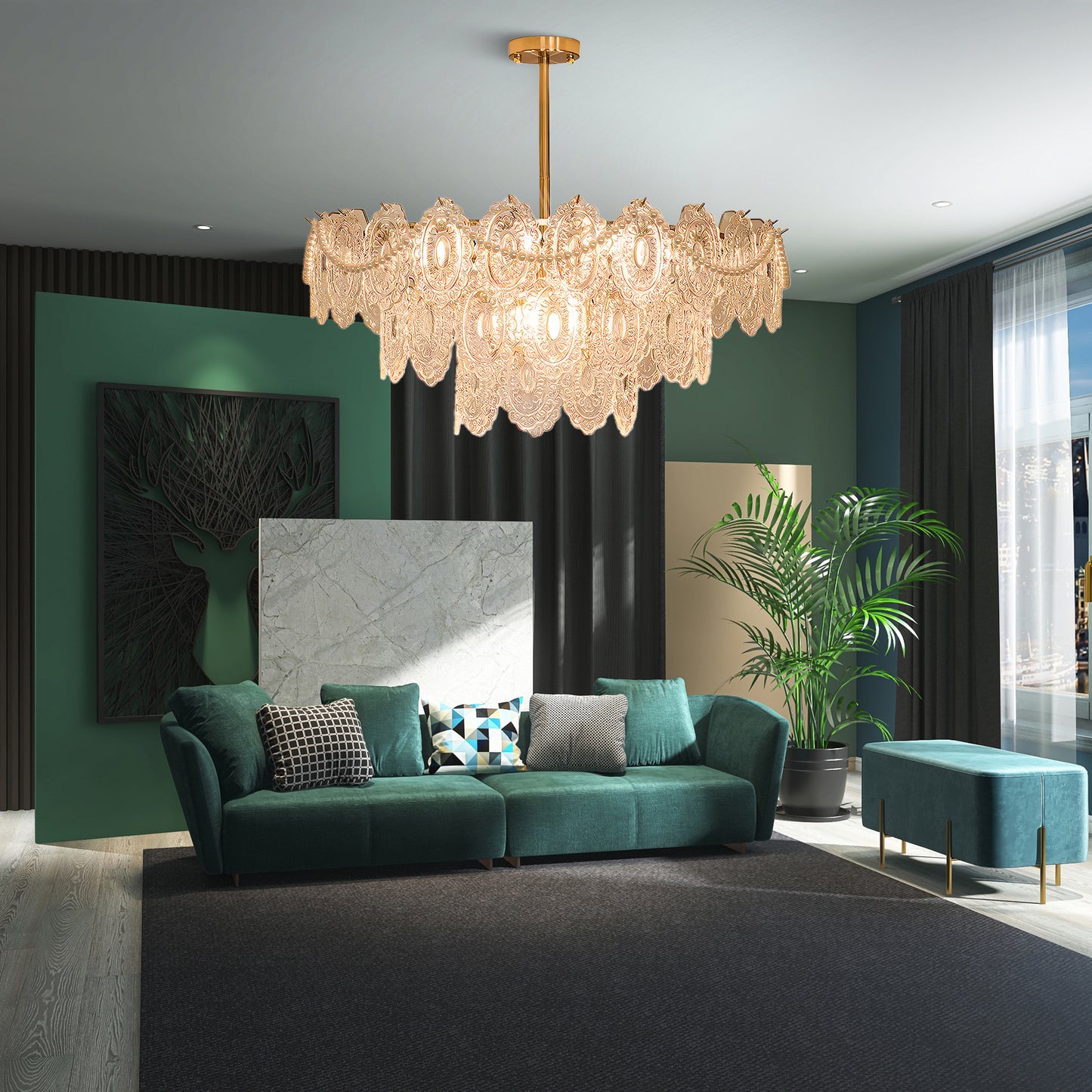 Wave Pearl Modern Crystal Chandelier