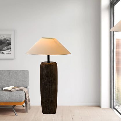 Weathered Wood Grain Rustic Metal Floor Lamp