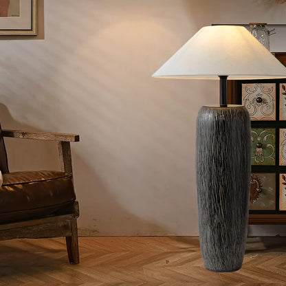 Weathered Wood Grain Rustic Metal Floor Lamp