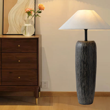 Weathered Wood Grain Rustic Metal Floor Lamp