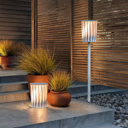 White Column Modern Aluminum Outdoor Light