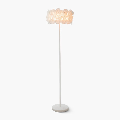 White Hydrangea Eclectic Metal Floor Lamp