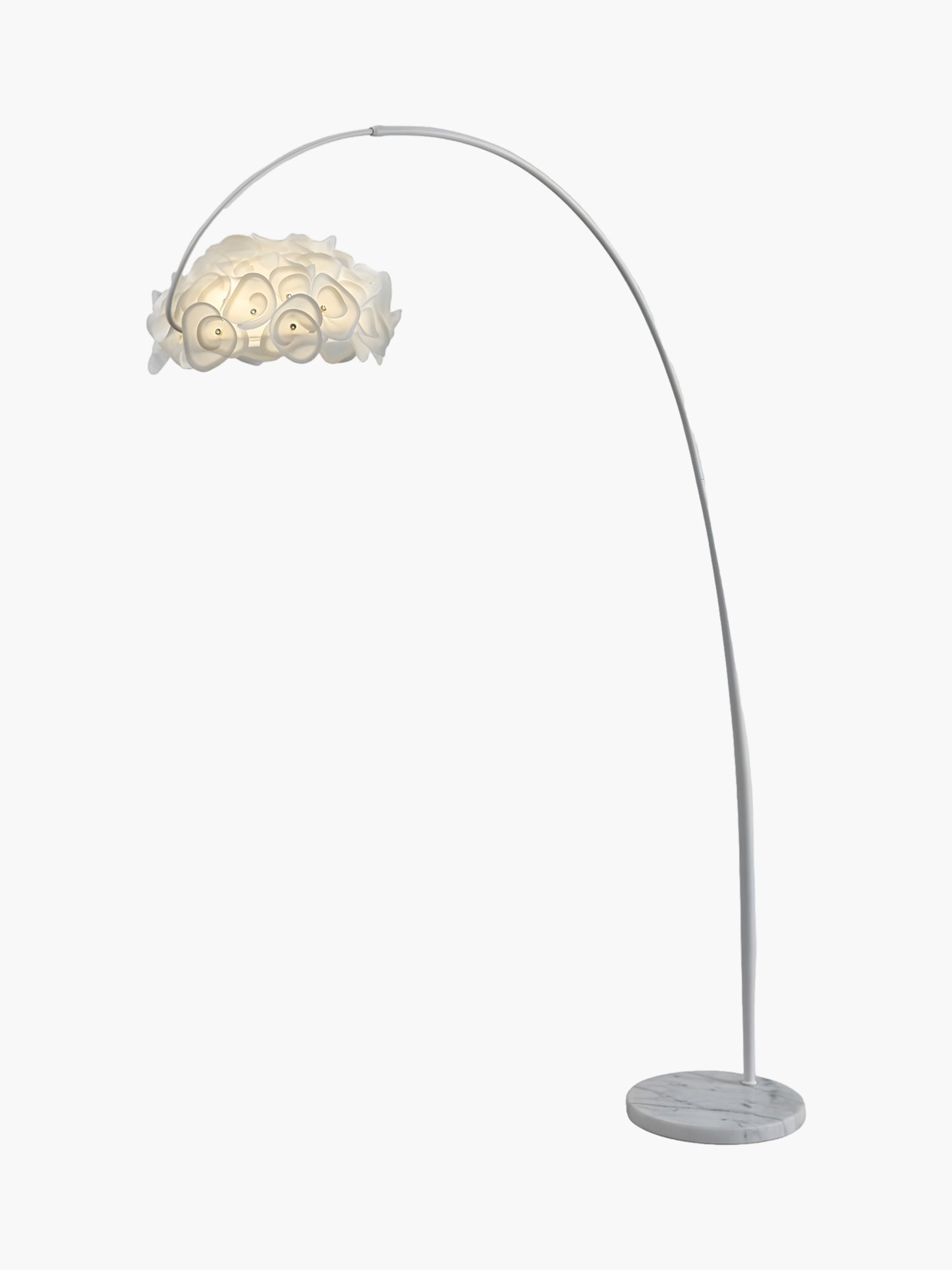 White Hydrangea Eclectic Metal Floor Lamp