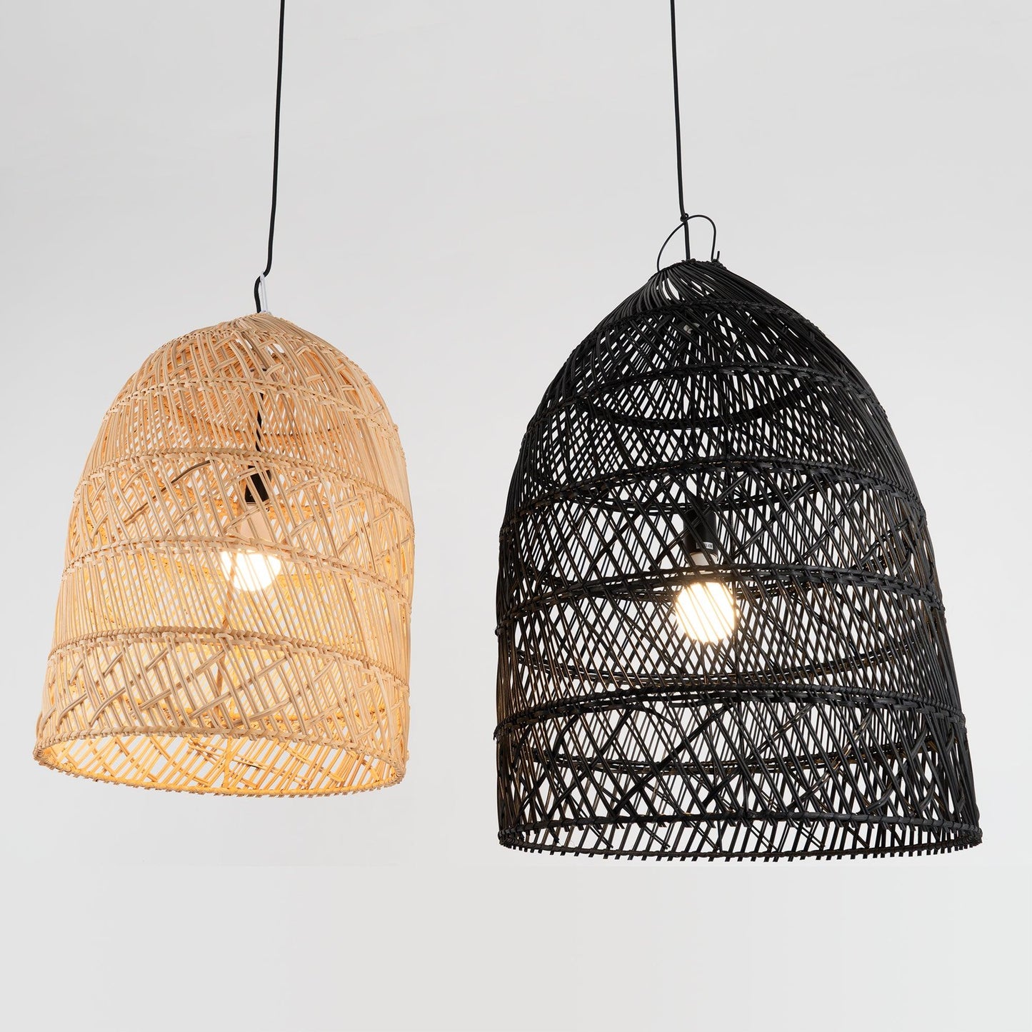 Wicker Contemporary Metal Pendant Lamp