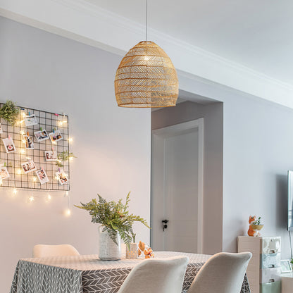 Wicker Contemporary Metal Pendant Lamp