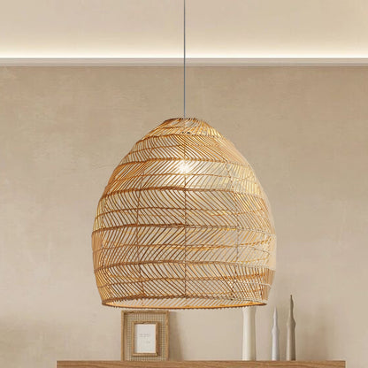 Wicker Contemporary Metal Pendant Lamp