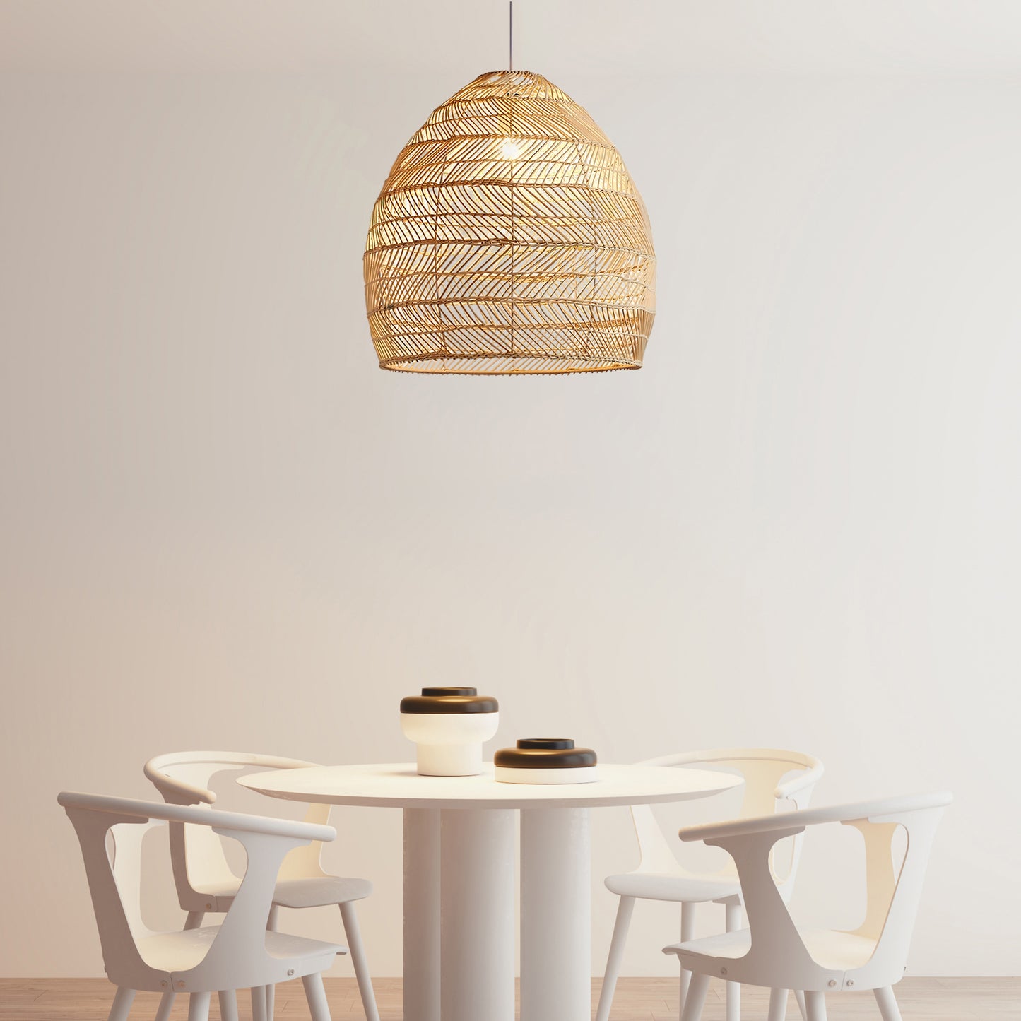 Wicker Contemporary Metal Pendant Lamp