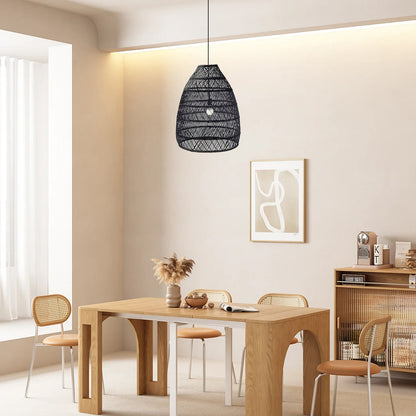 Wicker Contemporary Metal Pendant Lamp