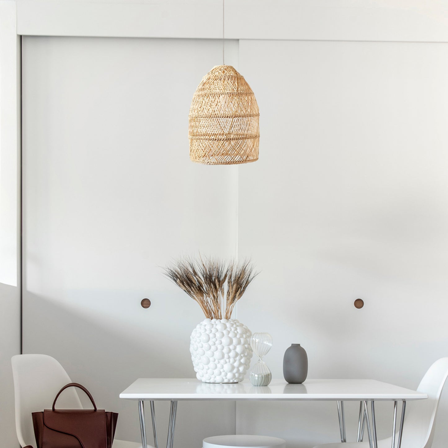 Wicker Contemporary Metal Pendant Lamp