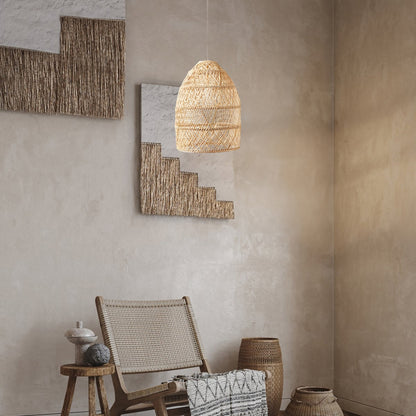 Wicker Contemporary Metal Pendant Lamp