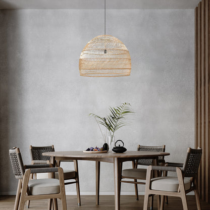 Wicker Contemporary Metal Pendant Lamp