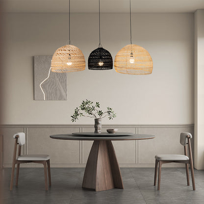 Wicker Contemporary Metal Pendant Lamp