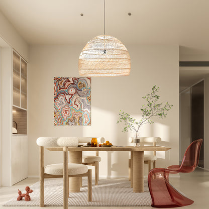 Wicker Contemporary Metal Pendant Lamp