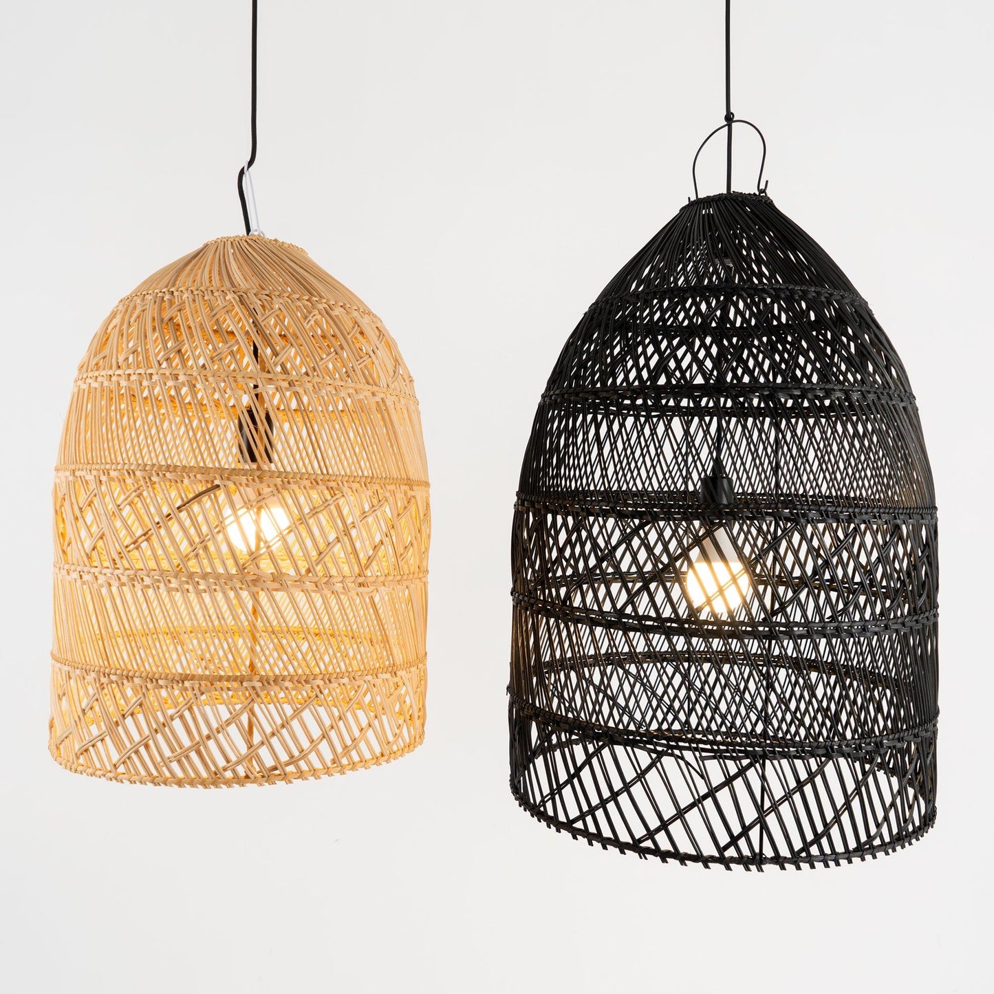 Wicker Contemporary Metal Pendant Lamp