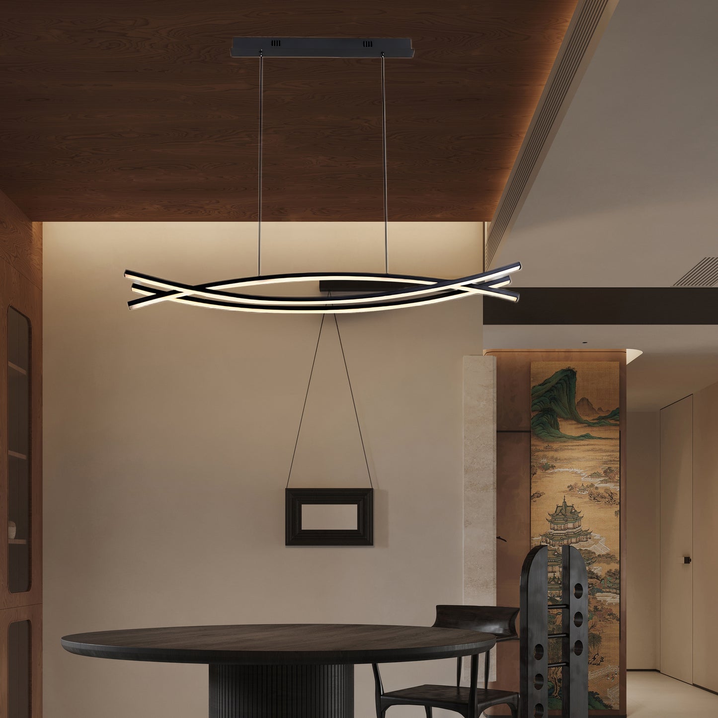 Wishbone LED Modern Aluminum Chandelier