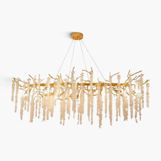 Wisteria Flower Art Deco Crystal Chandelier