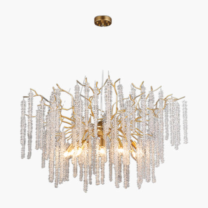 Wisteria Flower Art Deco Crystal Chandelier