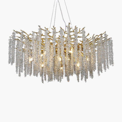 Wisteria Flower Art Deco Crystal Chandelier