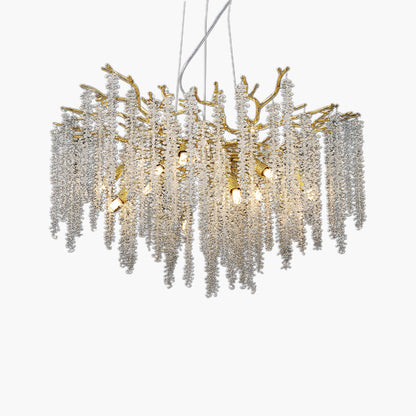 Wisteria Flower Art Deco Crystal Chandelier