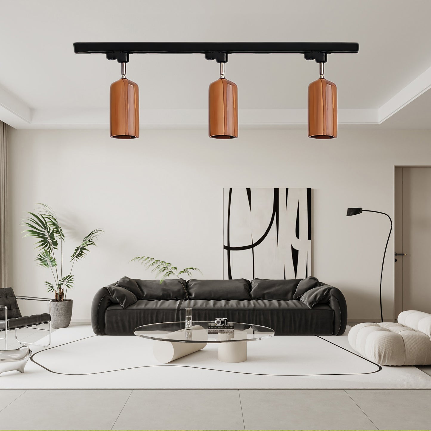 Wood Track Modern Metal Ceiling Lamp