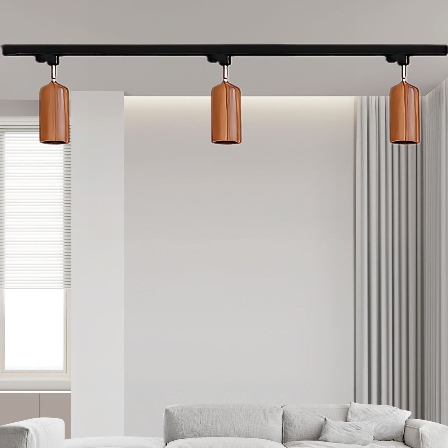 Wood Track Modern Metal Ceiling Lamp