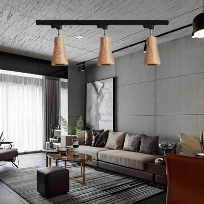 Wood Track Modern Metal Ceiling Lamp