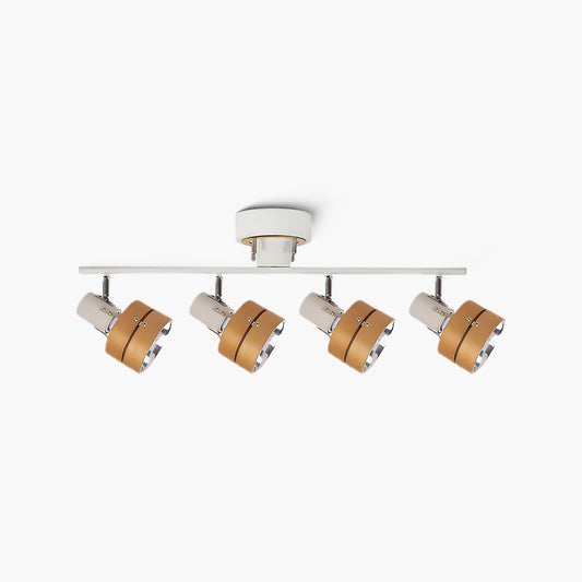 Wooden Adjustable Spot Eclectic Metal Ceiling Lamp