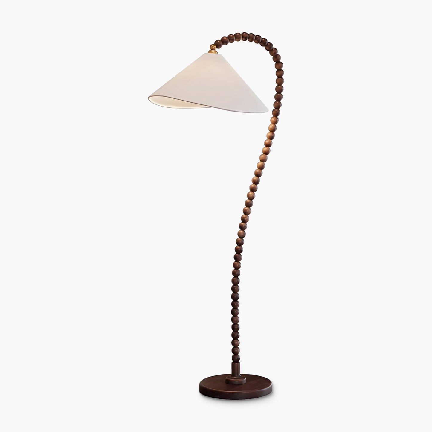 Wooden Bead Eclectic Metal Floor Lamp