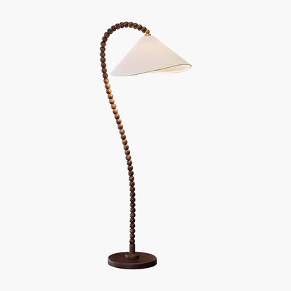 Wooden Bead Eclectic Metal Floor Lamp