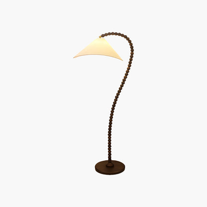 Wooden Bead Eclectic Metal Floor Lamp