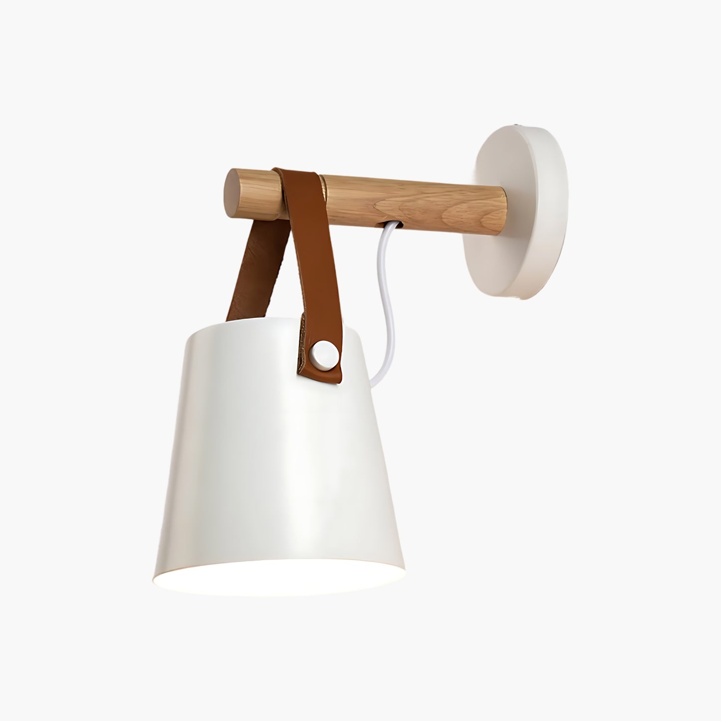 Wooden Conical Scandinavian Metal Wall Light