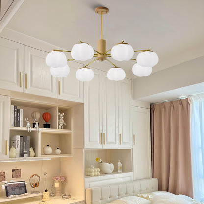 Wooden Cotton Balls Modern Metal Chandelier