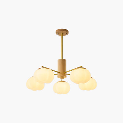 Wooden Cotton Balls Modern Metal Chandelier