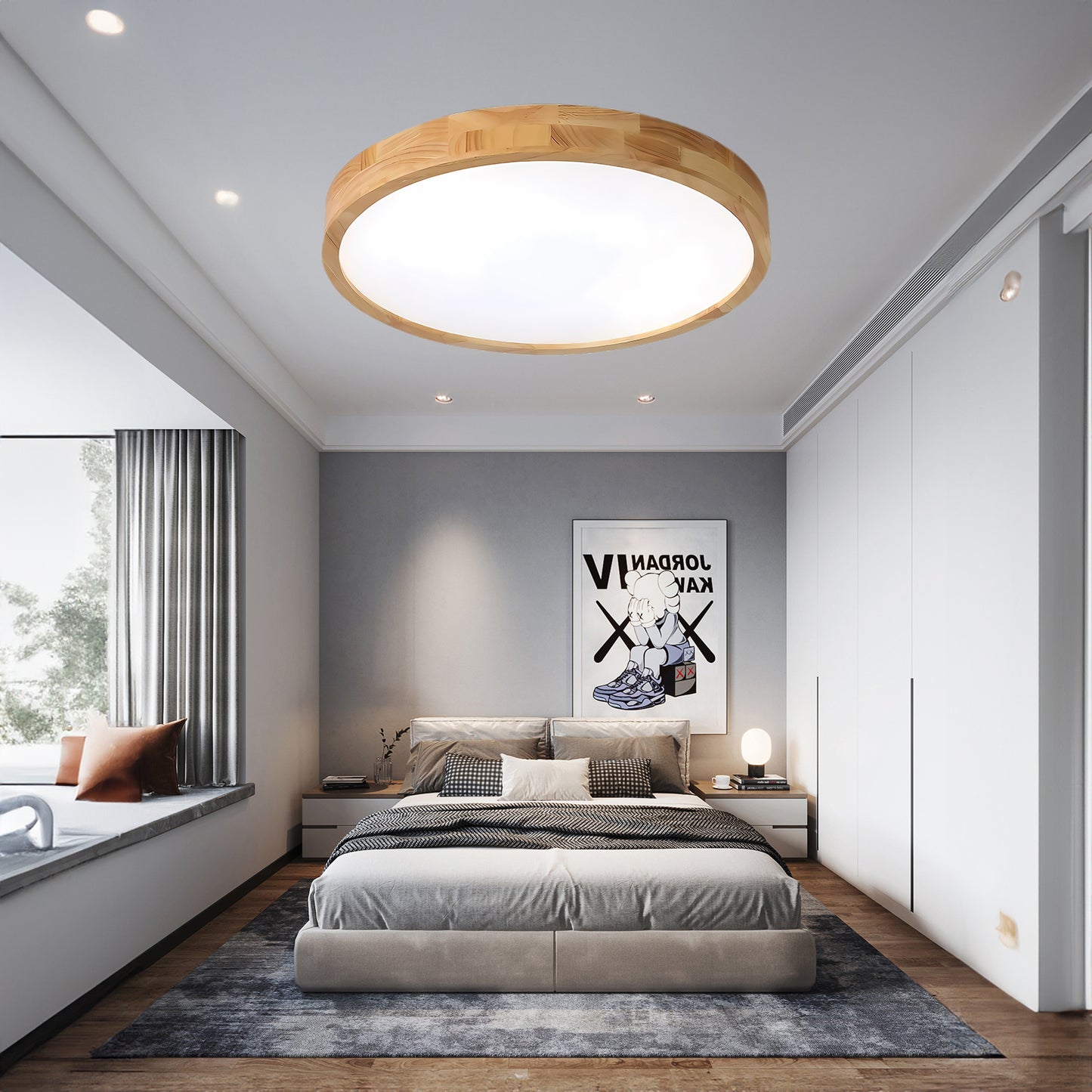 Wooden Geometric Modern Wood Ceiling Light