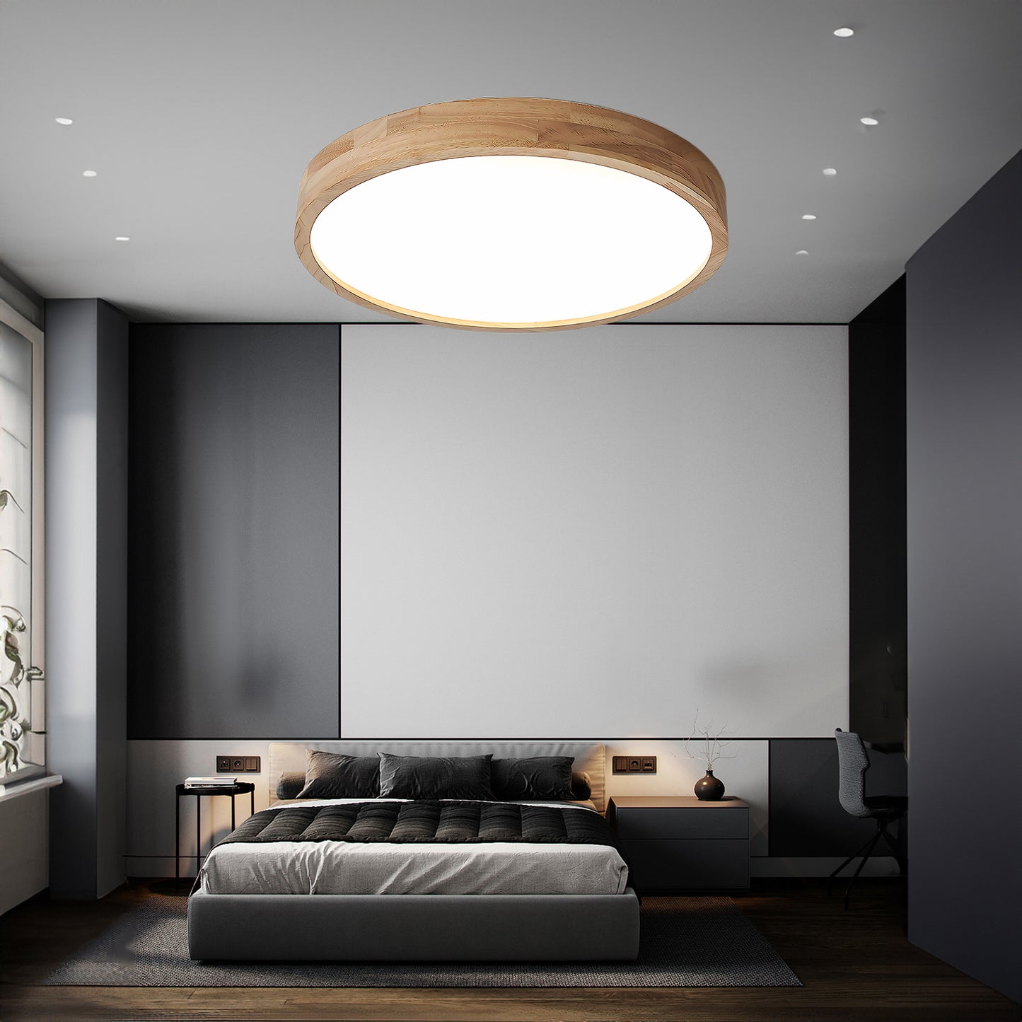 Wooden Geometric Modern Wood Ceiling Light