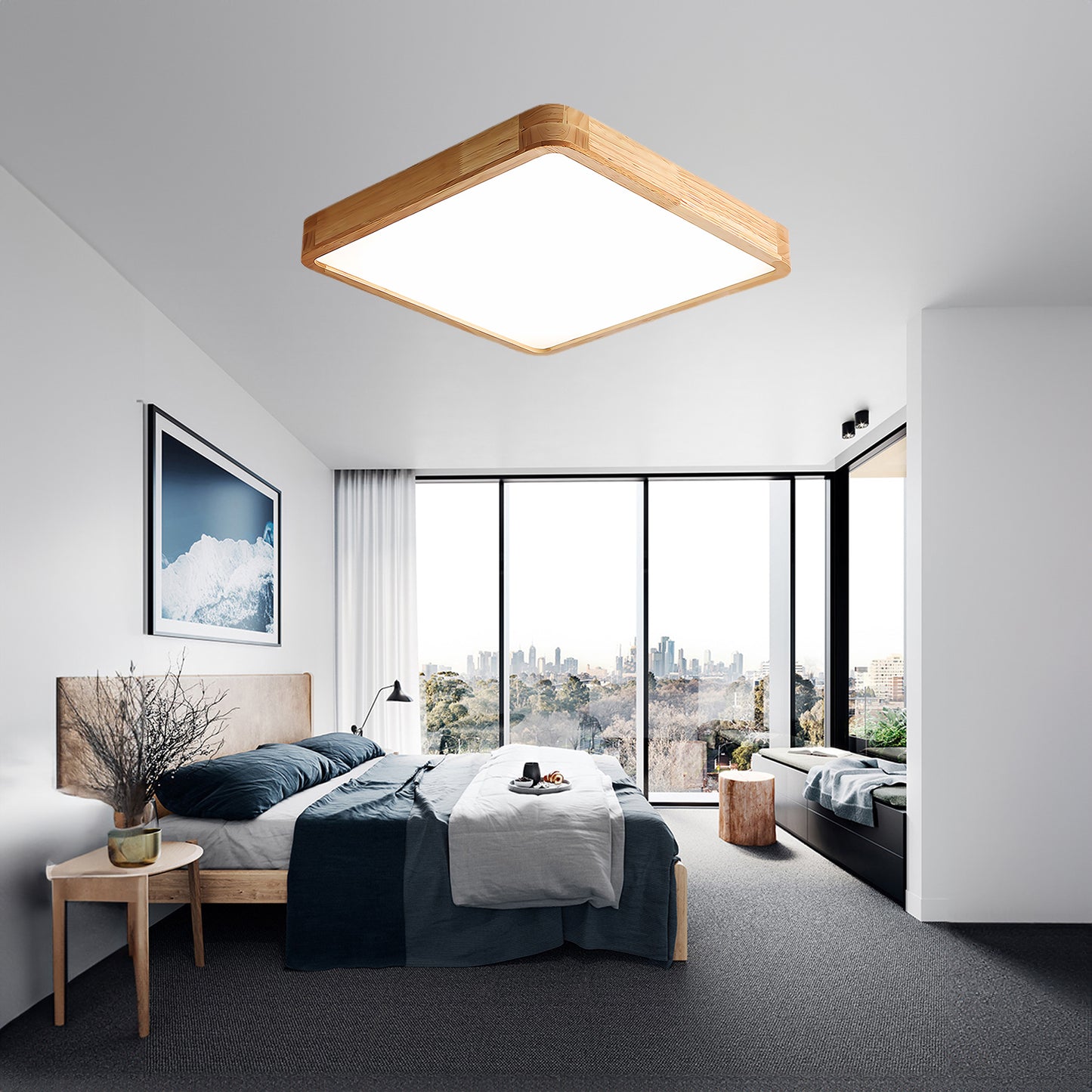 Wooden Geometric Modern Wood Ceiling Light