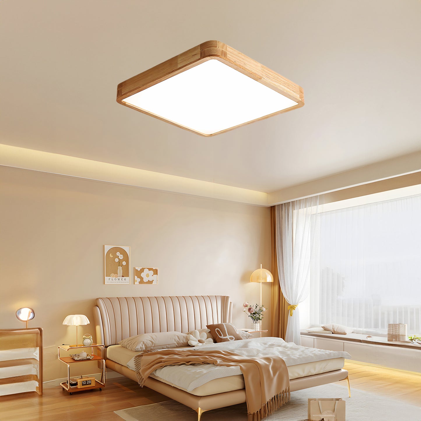 Wooden Geometric Modern Wood Ceiling Light