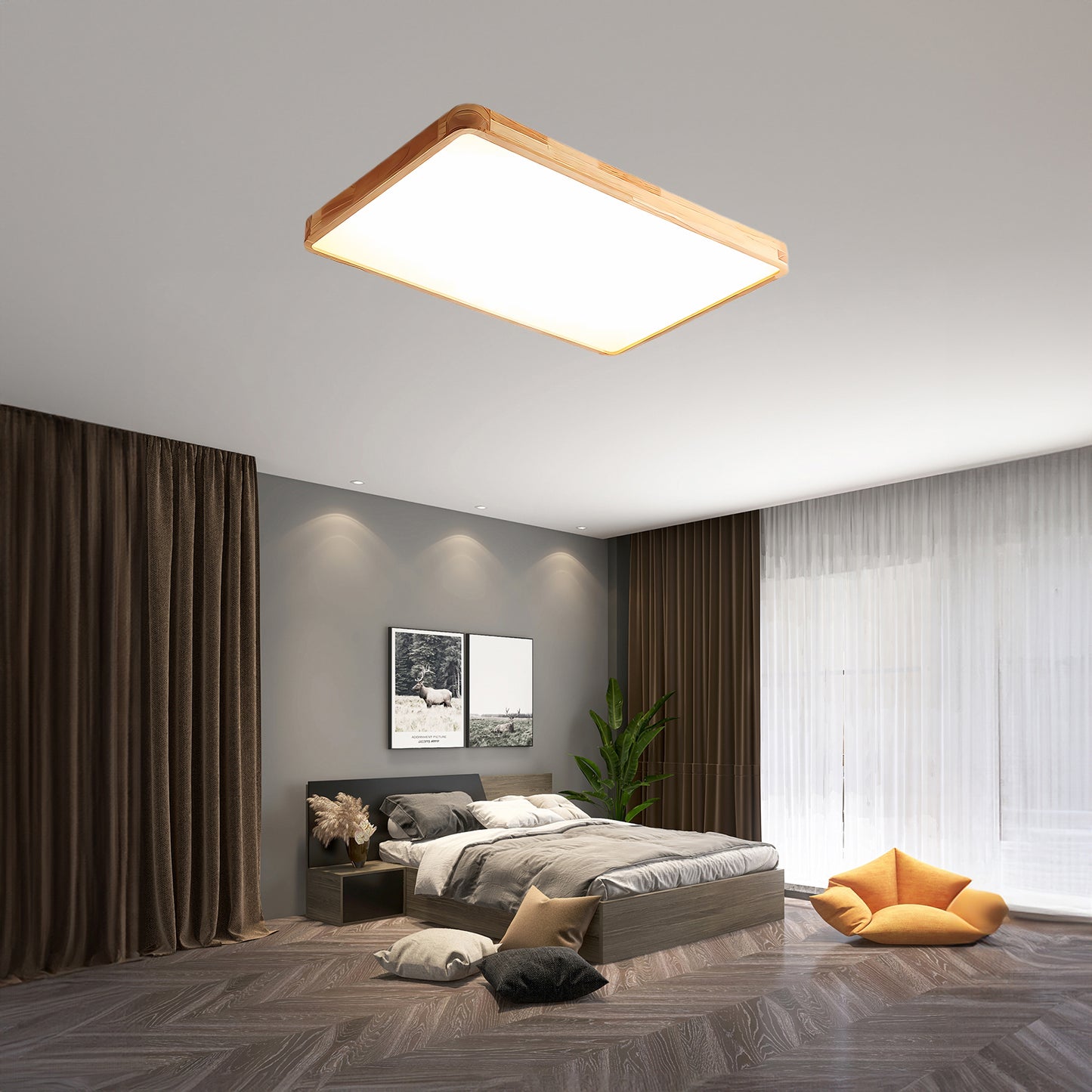 Wooden Geometric Modern Wood Ceiling Light